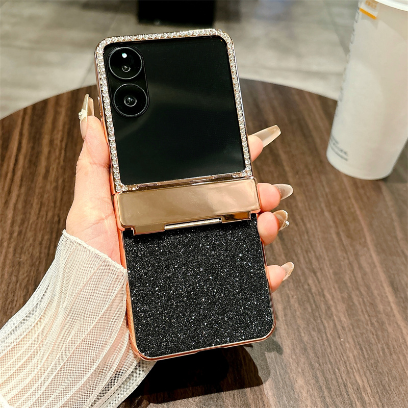 小米mixflip2手机壳新款闪粉皮革适用Xiaomi时尚高级感保护套折叠屏铰链全包防摔电镀奢华高端贴钻个性外壳潮