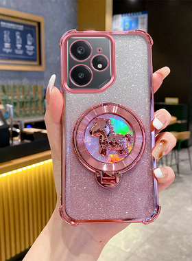 真我Neo7手机壳新年款马上有钱气囊防摔全包软壳适用RealmeNeo7高端奢华创意旋转陀螺支架简约时尚超薄保护套