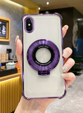 苹果x手机壳气囊防摔软壳xs适用iPhonexsmax高端创意四角磁吸支架新款苹果xr超薄奢华简约全包时尚个性保护套