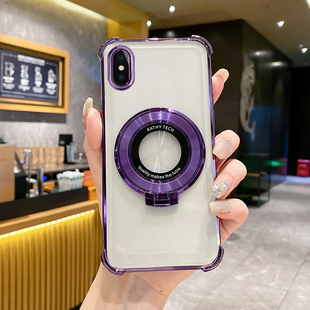 苹果x手机壳气囊防摔软壳xs适用iPhonexsmax高端创意四角磁吸支架新款苹果xr超薄奢华简约全包时尚个性保护套