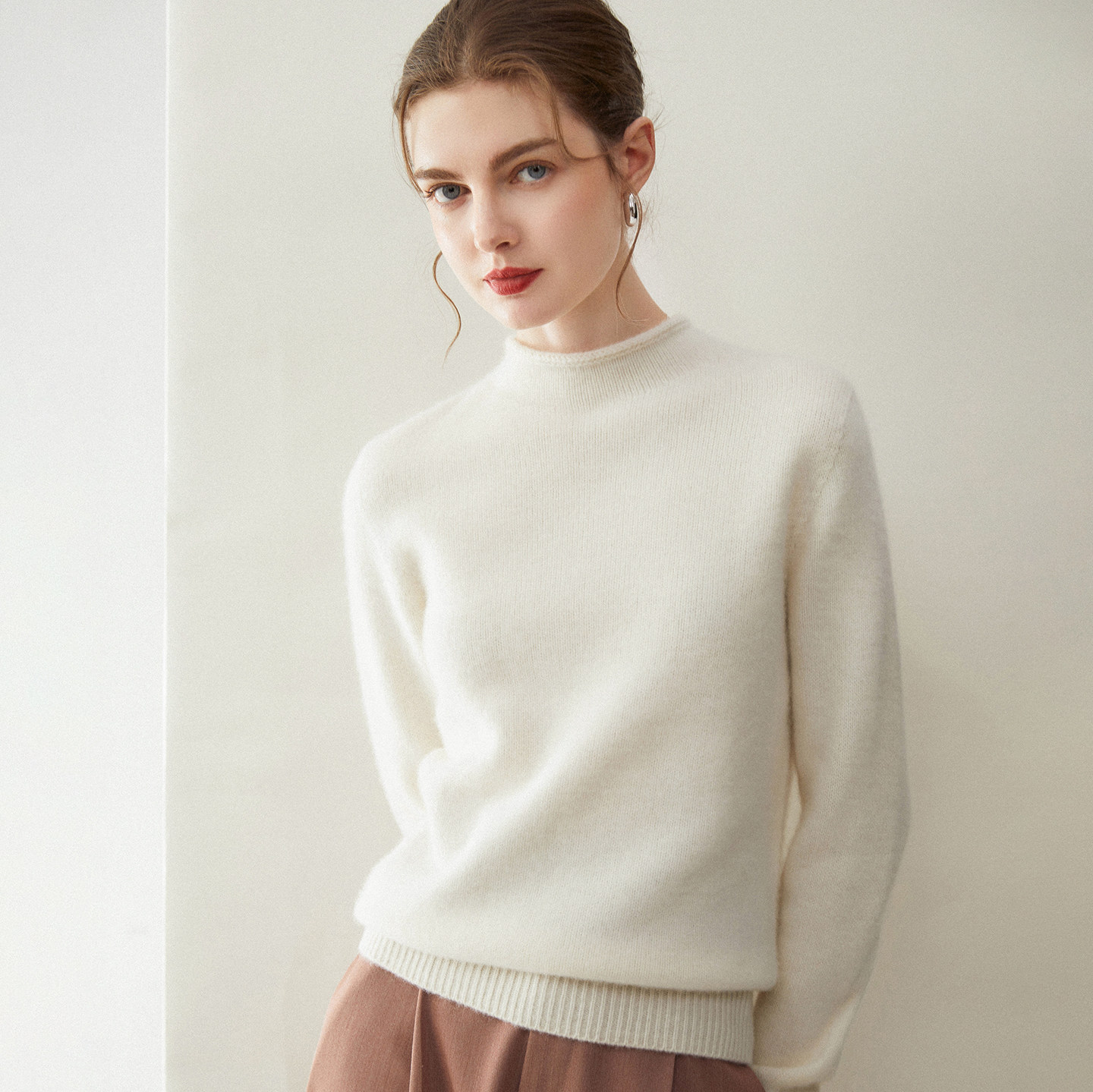 棉花糖的触感！半高领100%纯山羊绒衫女秋冬季加厚针织打底衫毛衣,女装/女士精品,羊绒衫,淘宝优惠券,粉丝福利购,淘宝优惠卷