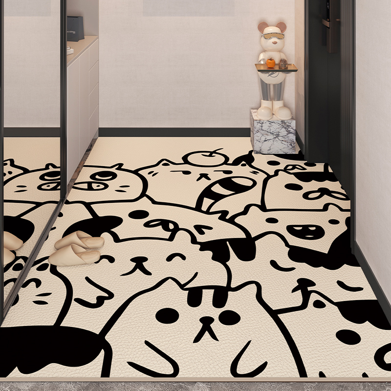 卡通入户门地垫pvc可擦免洗可裁剪耐脏地毯玄关门垫进门门口脚垫