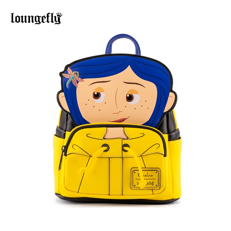 代购Loungefly CORALINE鬼妈妈卡洛琳雨衣迷你背包休闲双肩包痛包