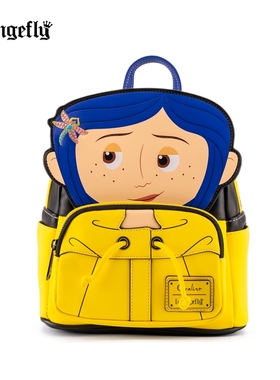代购Loungefly CORALINE鬼妈妈卡洛琳雨衣迷你背包休闲双肩包痛包