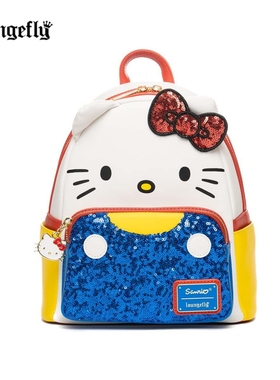 Loungefly痛包三丽鸥Hello Kitty凯蒂猫经典亮片迷你双肩包女背包