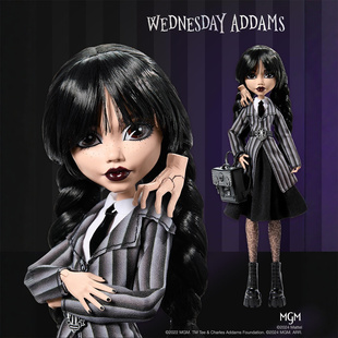 Monster High怪物高中星期三亚当斯联名系列暗黑学院收藏版玩偶