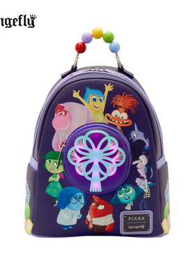 美国代购Loungefly皮克斯头脑特工队2发光迷你双肩包女士背包痛包