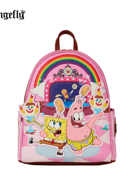 代购Loungefly海绵宝宝和派大星个性发光迷你背包双肩包男女痛包