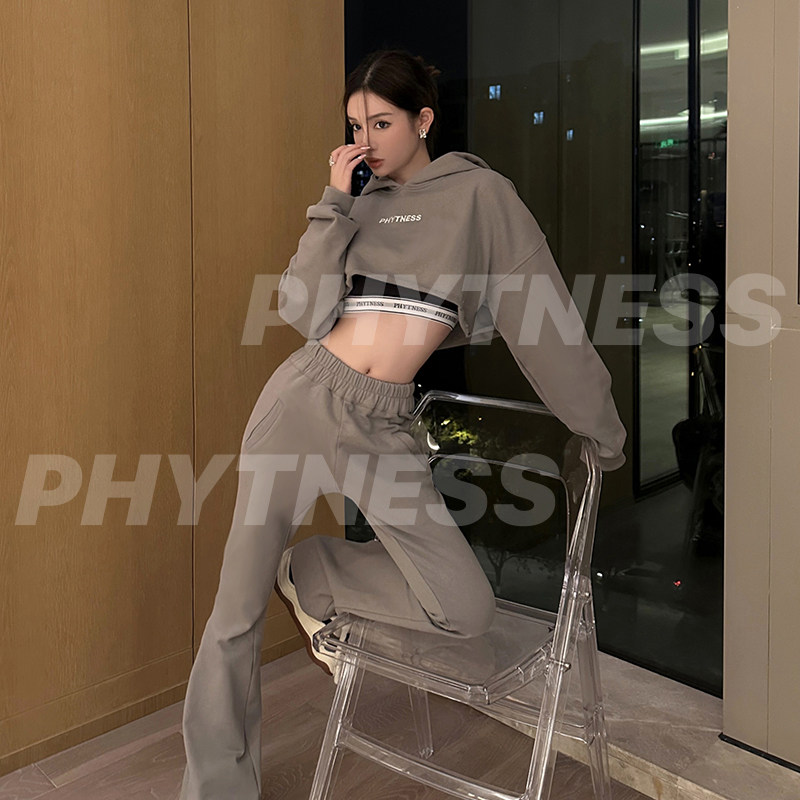 PHYTNESS潮款微喇高腰阔腿裤