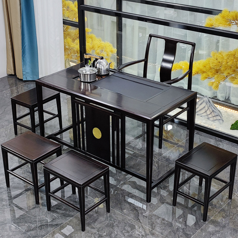 朴房阳台茶桌茶台花梨木沙比利泡茶小茶几刚果花梨全实木卯榫结构