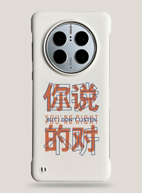 你说的都对但我不听适用于华为mate60pro手机壳无边框新款30男女趣味搞怪文字mate40白色超薄磨砂mt50大孔70p