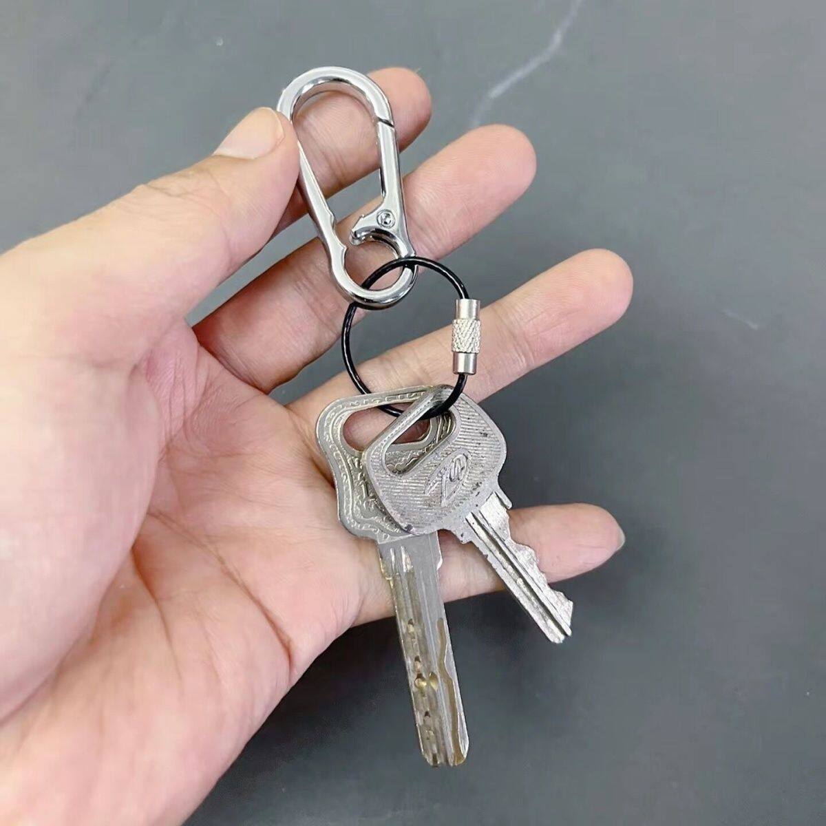 便捷钥匙扣钢丝圈环ins黑白灰钥匙圈挂件挂饰手工diy钥匙链锁匙扣