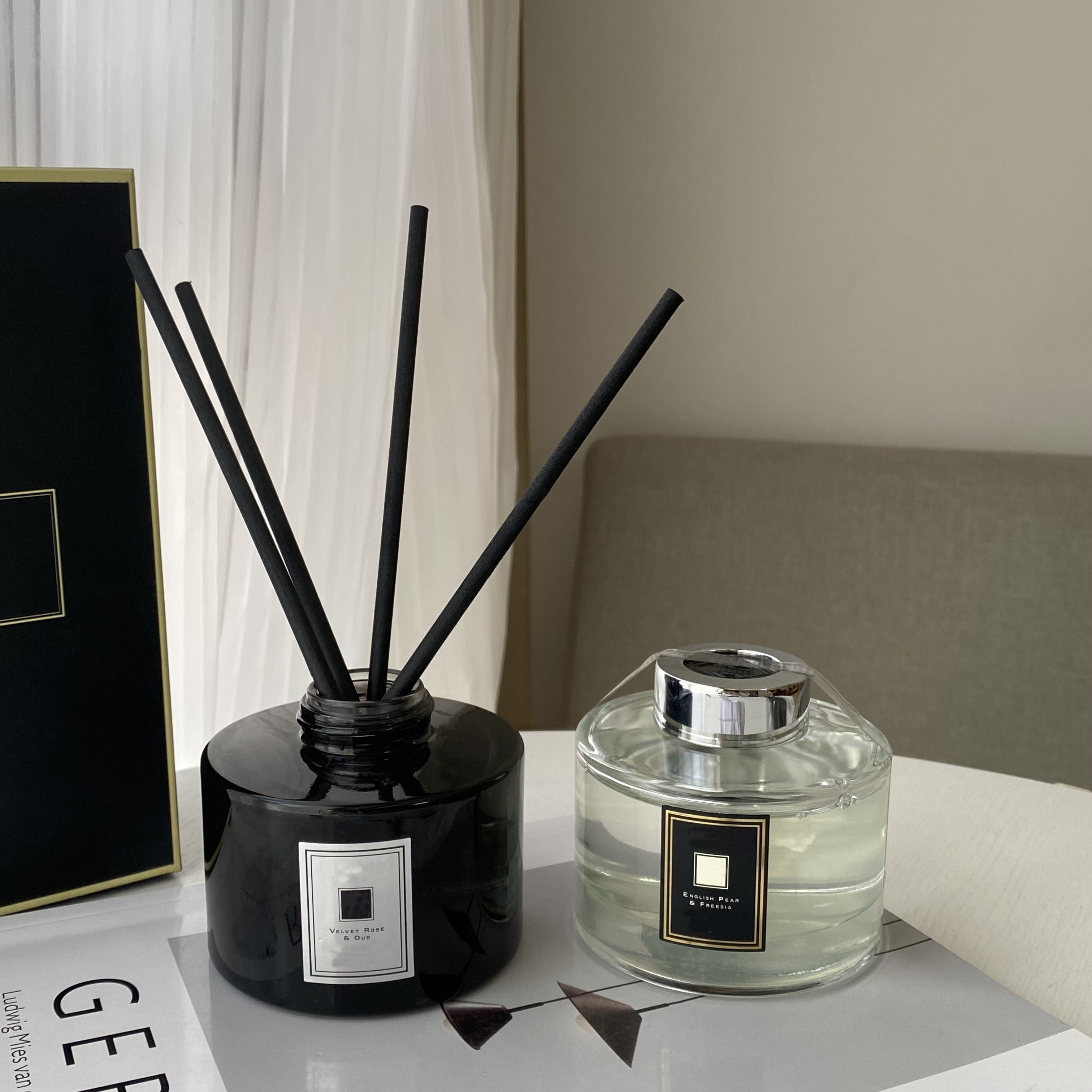 5013 无火香薰英国梨小苍兰 室内液体藤条香氛 蓝风铃 青柠 165ml