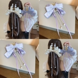 Большая высокая заколка для волос с бантиком, заколка-крабик, акула с кисточками, аксессуар для волос, изысканный стиль, китайский стиль