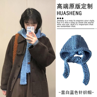 冬季针织巴拉克拉法帽时尚叠穿配大衣保暖披肩女百搭护颈防寒围脖