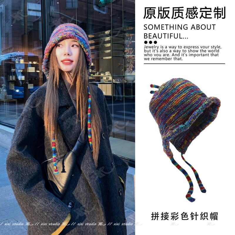 彩色针织帽子巴拉克拉法帽民族风毛线帽秋冬季包头帽保暖头巾遮耳,运动包/户外包/配件,头巾/遮耳,淘宝优惠券,粉丝福利购,淘宝优惠卷