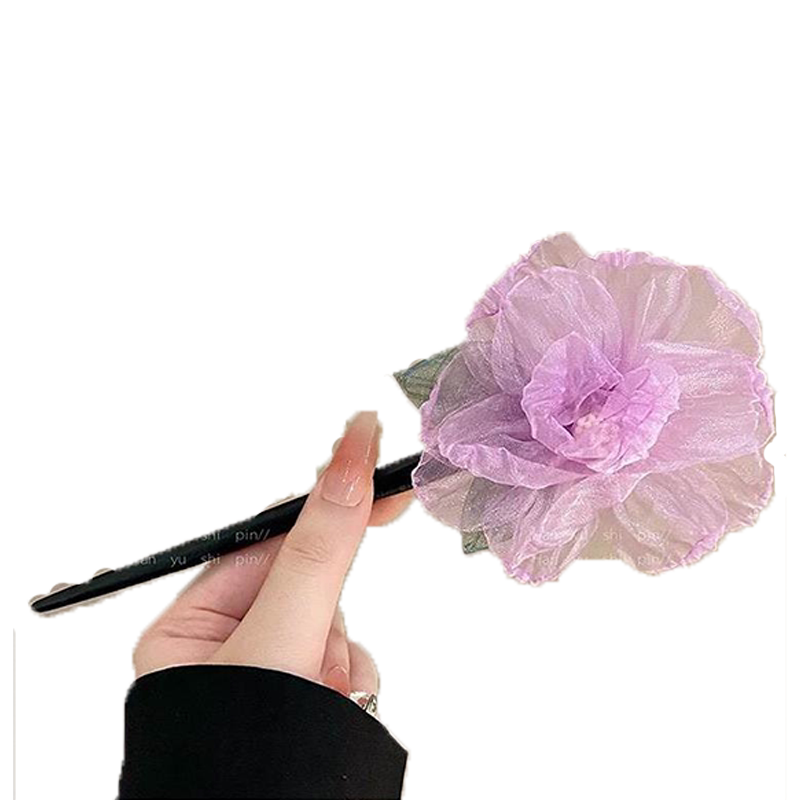 新中式桃花簪子花朵发钗