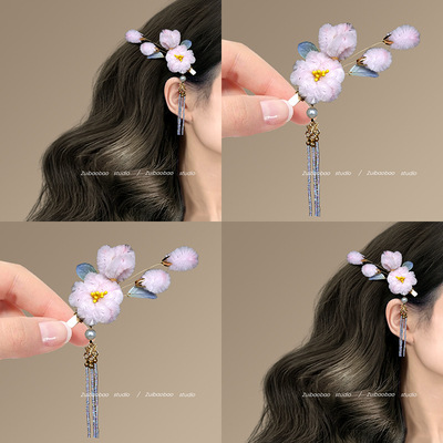 暗香疏影！非遗仿绒花发夹