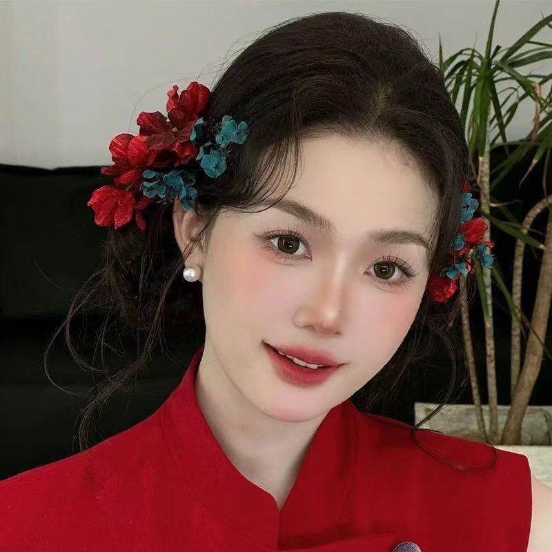 2025新款超仙花朵新娘头饰