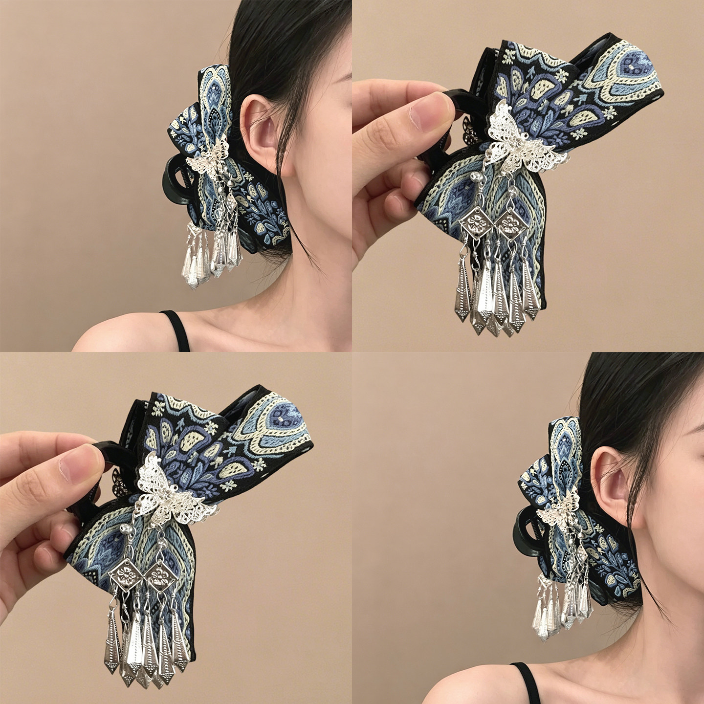 茯苓如梦！新中式蝴蝶结流苏抓夹