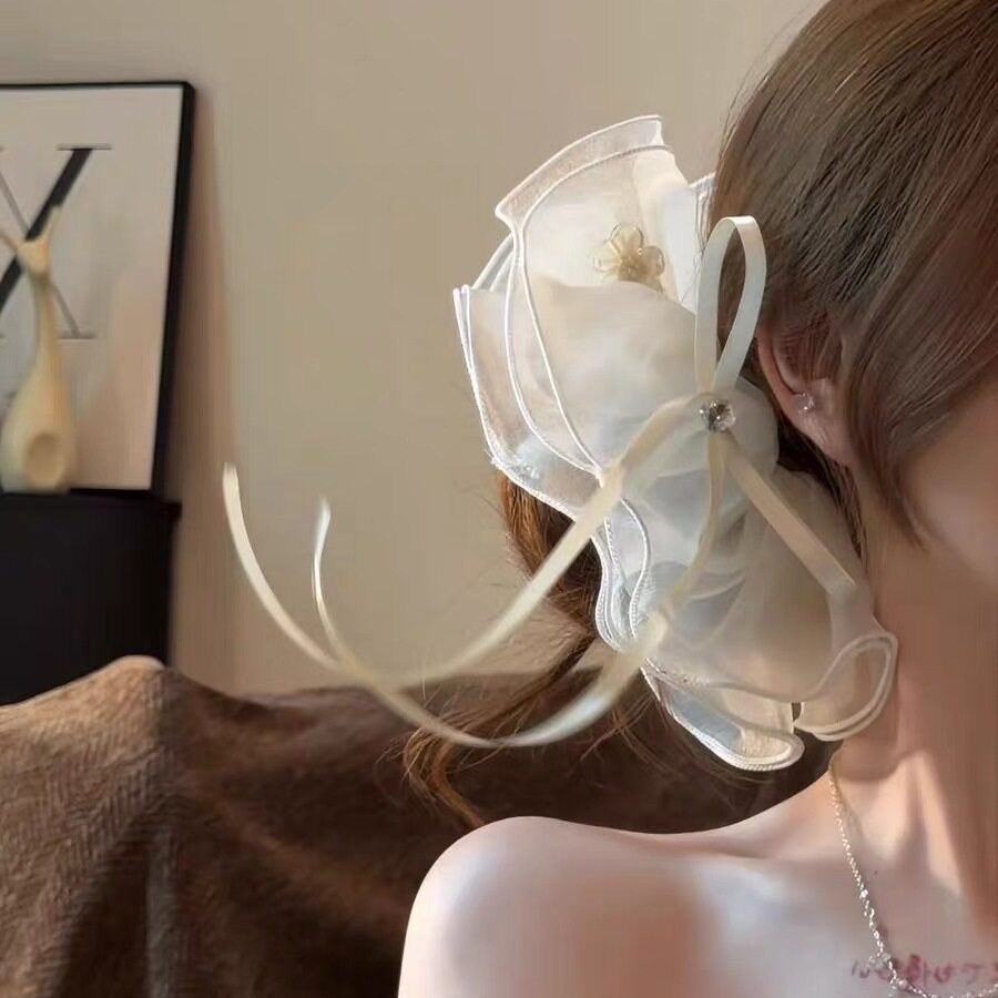 泡芙小姐!闪锆花朵蝴蝶结抓夹