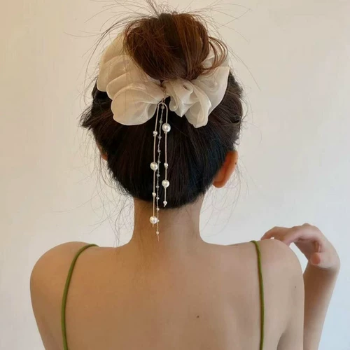 Элегантный аксессуар для волос из жемчуга с кисточками, резинка для волос, популярно в интернете