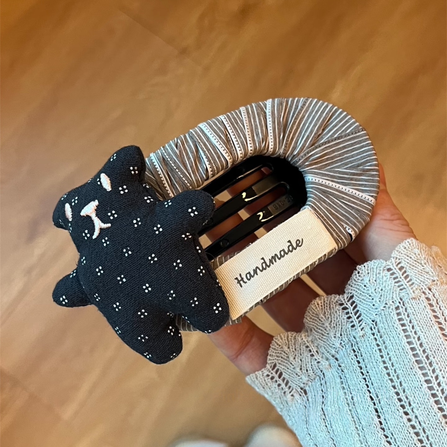谁能拒绝一只憨憨布艺小熊鲍鱼夹