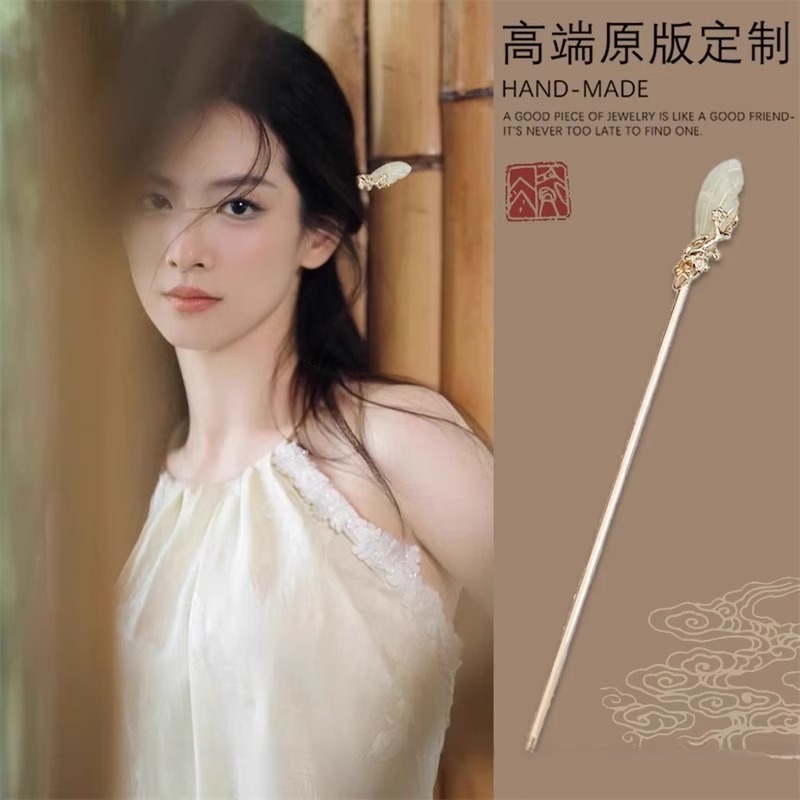 玉兰花发簪日常通勤盘发头饰发钗