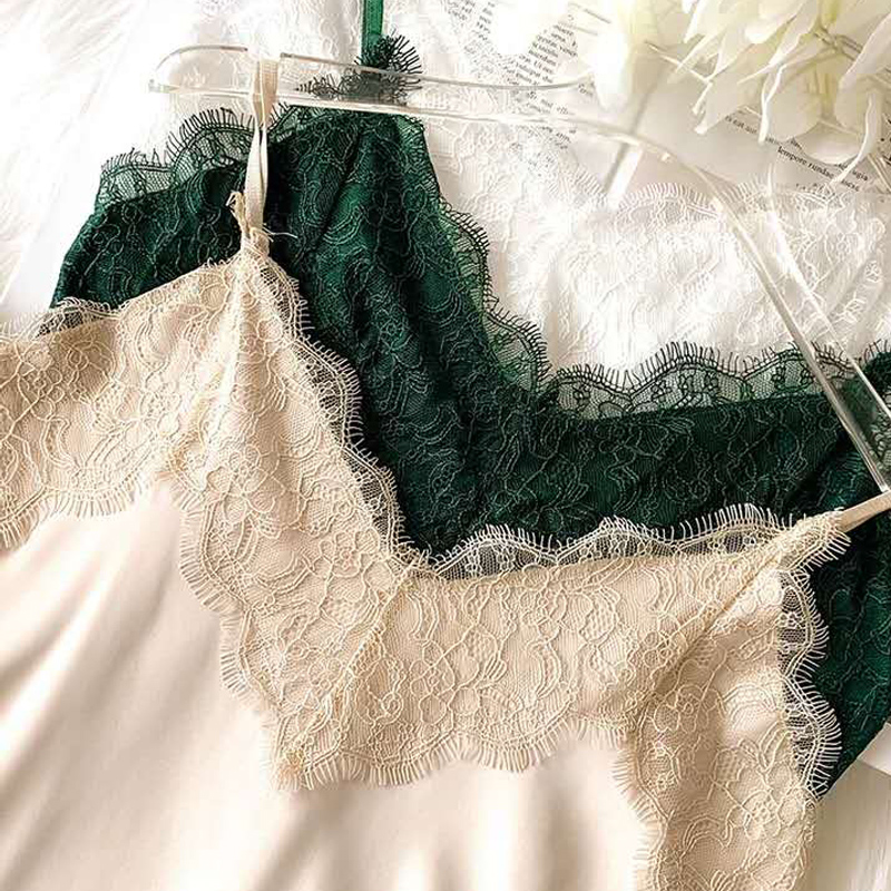 韩版V领蕾丝边小吊带女夏季内搭网红真丝缎面小背心性感显瘦透气