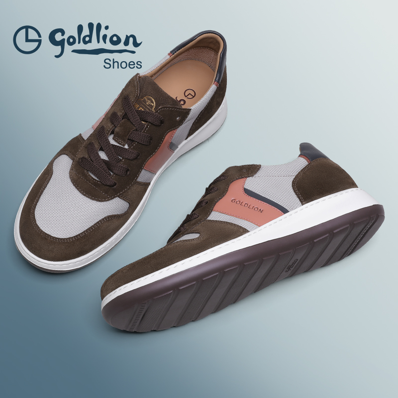 金利来秋季复古拼色休闲鞋织物