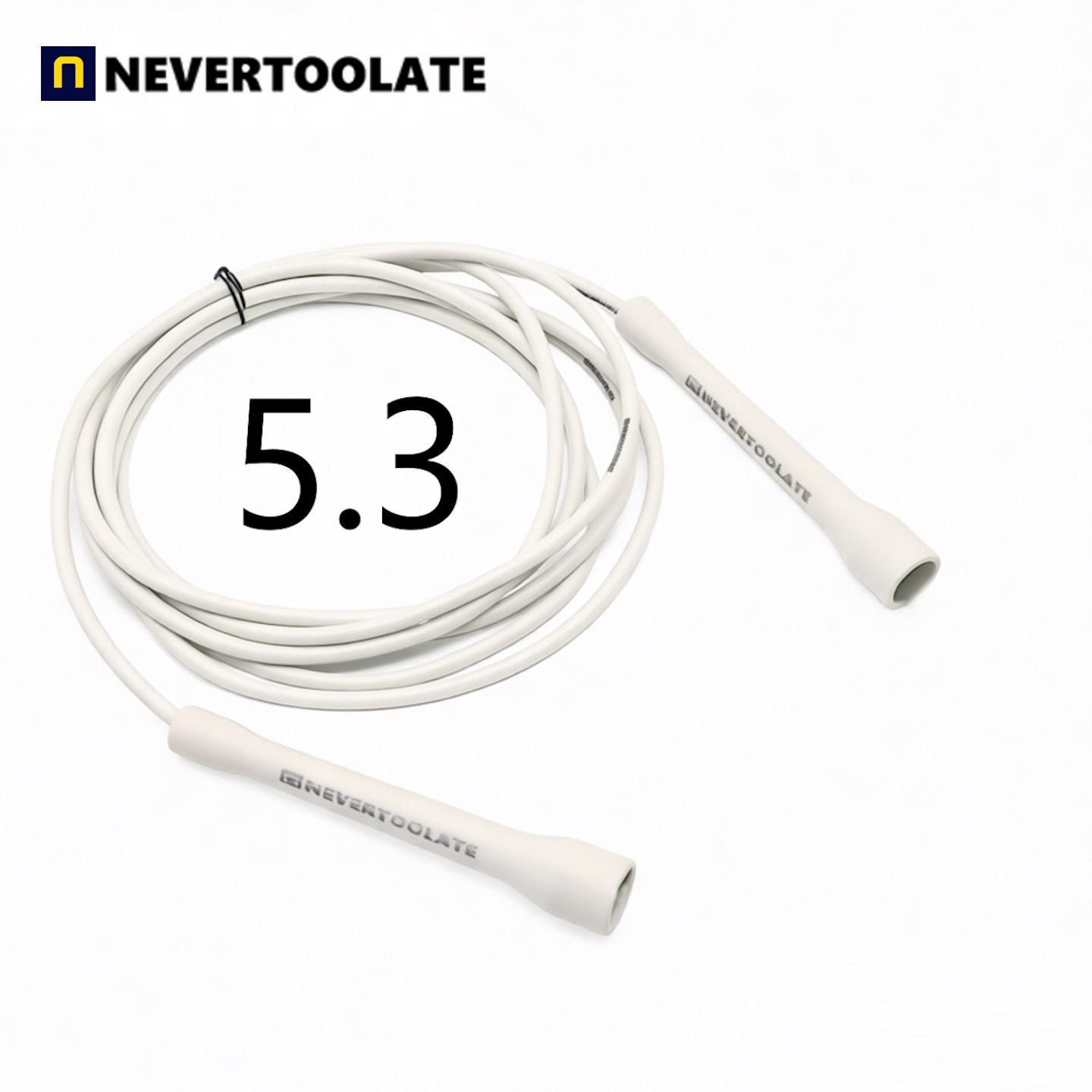 5.3mm埋线PVC-80A中考提速拳击搏击散打单挑群殴白胶双摇跳绳 - 实物图
