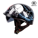 瓢盔 复古摩托车电动车头盔半盔男女3C认证四季 踏板机车安全半个性