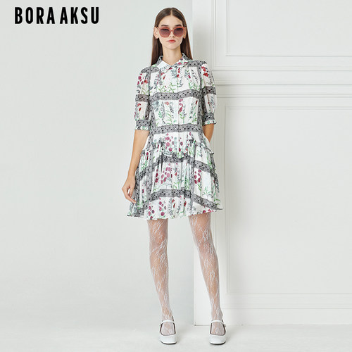 BORAAKSU法式田园泡泡袖连衣裙