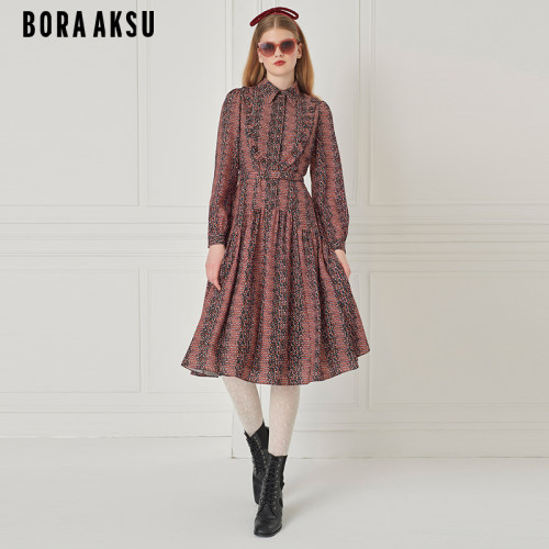 BORAAKSU收腰印花连衣裙
