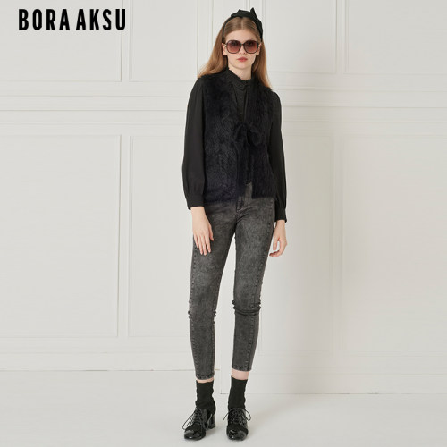 BORAAKSU蝴蝶结坠饰针织背心