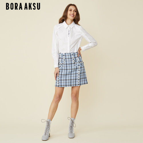 boraaksu2021秋季新款须边半裙