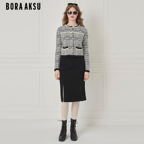BORAAKSU小香风圆领针织开衫