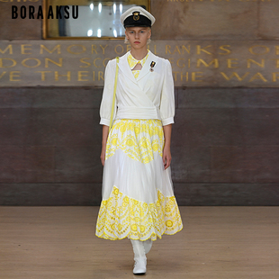 彼得潘领镂空刺绣礼服B1DBW62260 新品 伦敦时装 周BORAAKSU2023春季