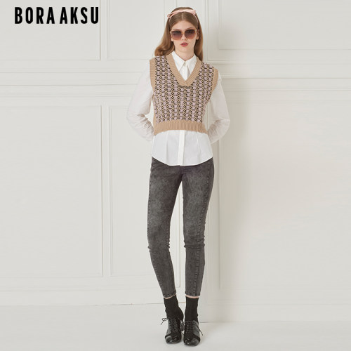 BORAAKSU羊毛针织背心短款