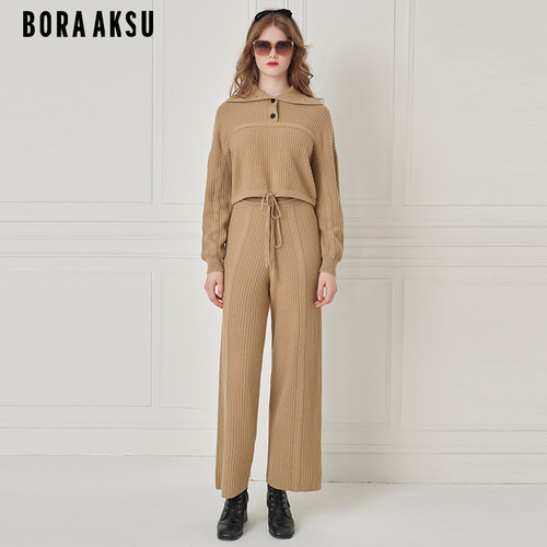BORAAKSU羊毛阔腿裤遛弯裤