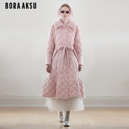 BORAAKSU系带绗缝羽绒服