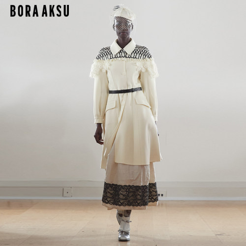 BORAAKSU真丝拼接羊毛大衣