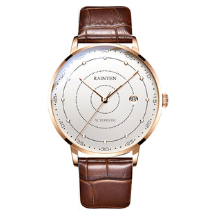 瑞士瑞顿RAINTEN二手男士手表时尚男士真皮夜光手表