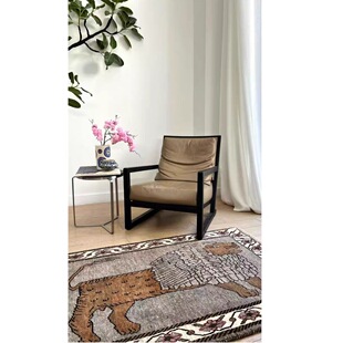 WOVENTALES天织中东进口手工羊毛Qashqai狮子波斯地毯150x101cm