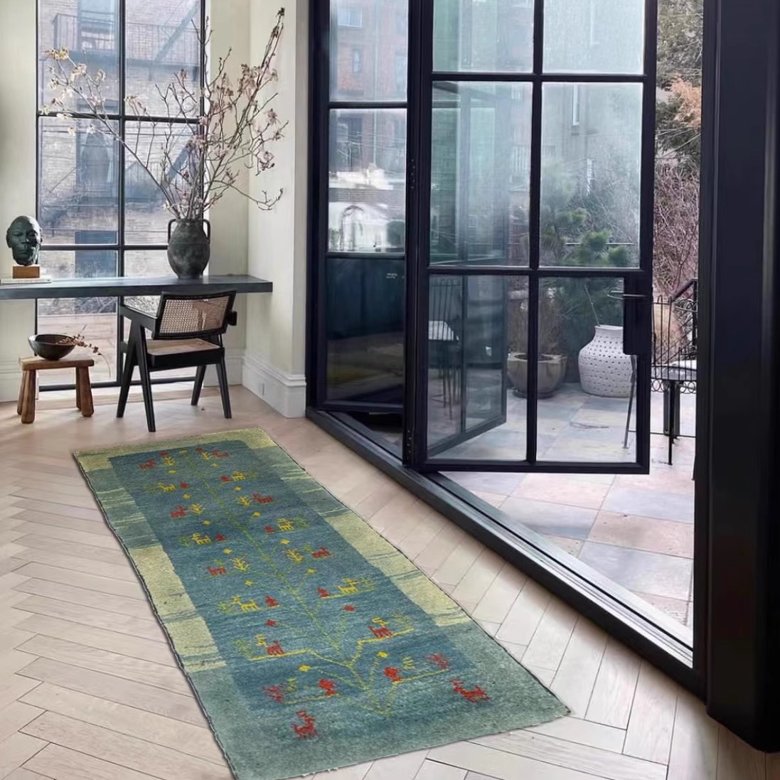 WOVENTALES天织中东进口原装手工羊毛部落民族风格Shiraz地毯书房