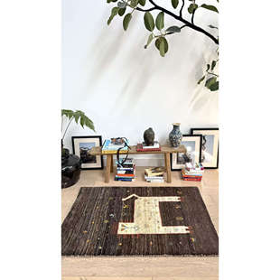 WOVENTALES天织中东进口手工羊毛Shiraz狮子民族地毯123x80