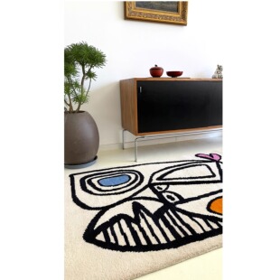 WOVENTALES天织中东进口羊毛手工FrenchTouch现代艺术地毯157x100