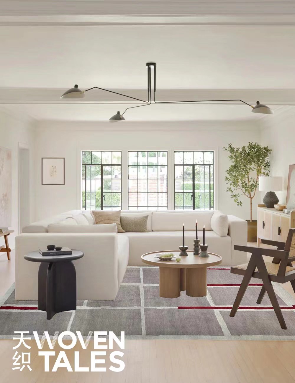 woventales天织中东进口手工羊毛加丝现代地毯客厅卧室343x239cm