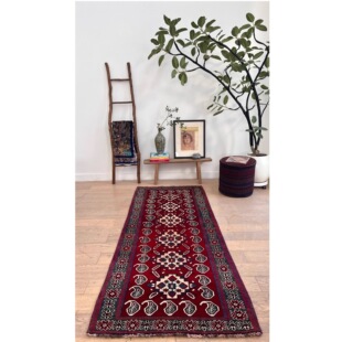 WOVENTALES天织中东进口手工羊毛波斯龙凤民族Qashqai地毯258x100