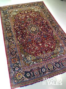 WOVENTALES天织进口1890年手工真丝Kashan地毯收藏书房205x126